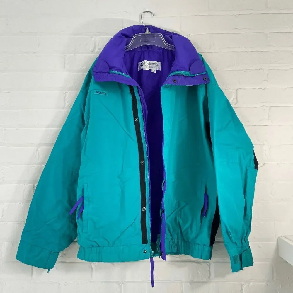 Vintage 80s/90s Columbia Bugaboo 3-in-1 Jacket & Fleece w/ Aztec Collar
